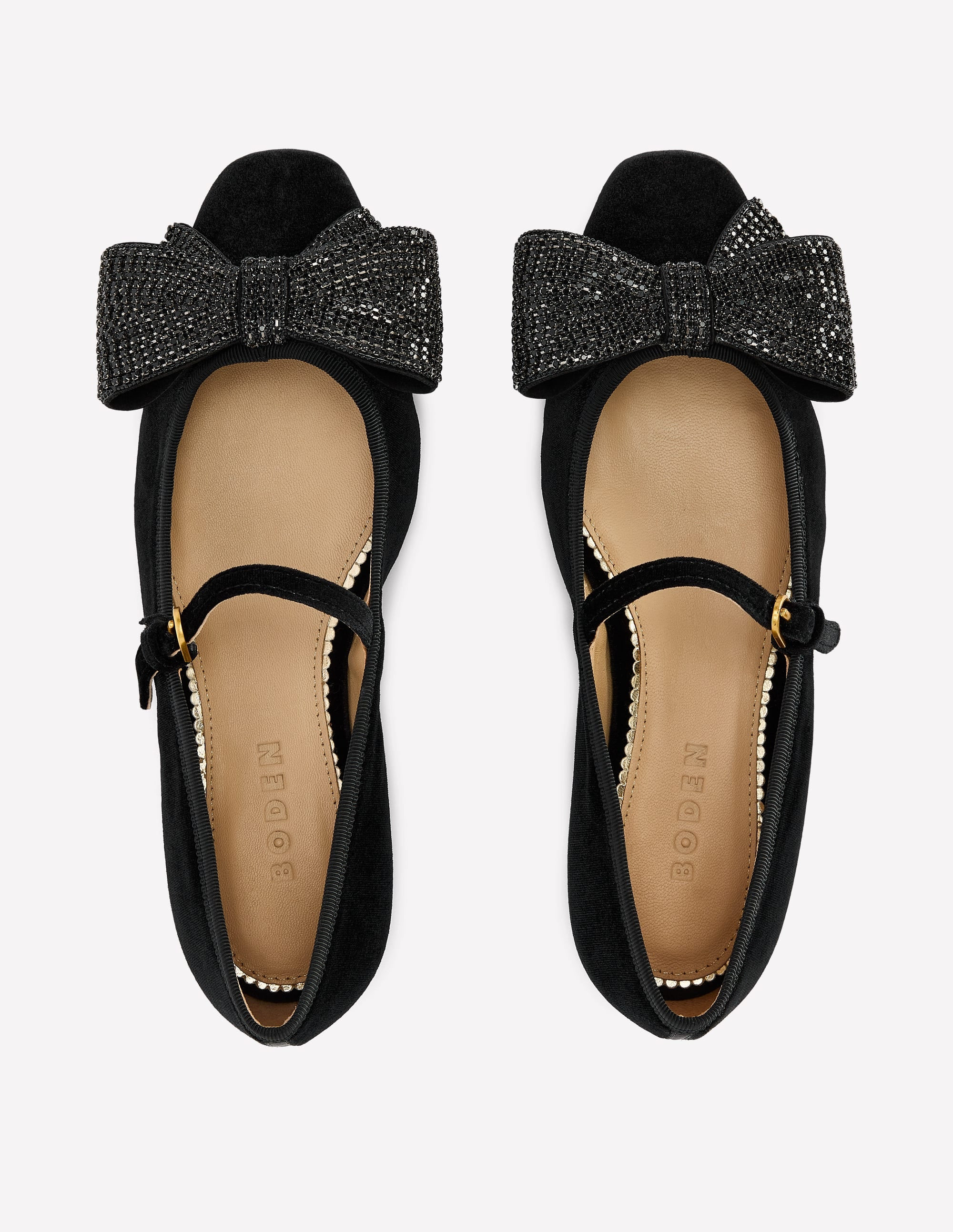 Embellished Bow Mary Jane Flat-Black | Boden (US)