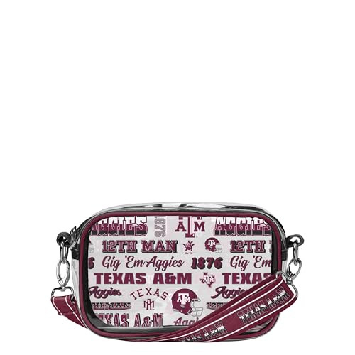 FOCO Texas A&M Aggies NCAA Repeat Retro Print Clear Crossbody Bag | Amazon (US)
