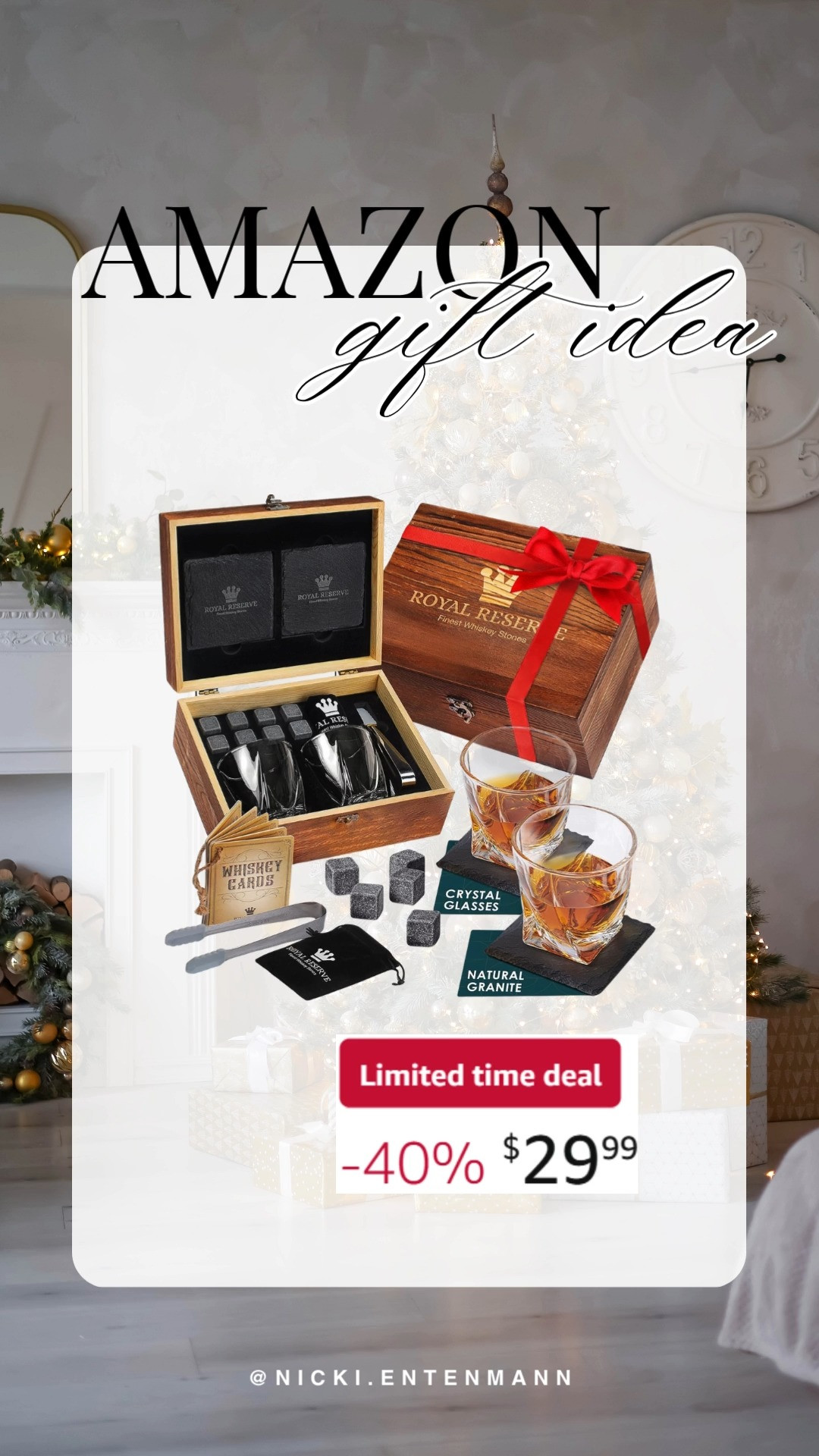 This Royal Reserve whiskey glasses set of 2 with chilling stones and coasters brings cheerful elegance and effortless charm to everyday pours with timeless flair. #WhiskeyGlasses #RoyalReserve #BarEssentials #Drinkware #HomeBar #LuxuryLiving #CocktailStyle #EntertainingMadeEasy #GiftIdeas #CulinaryStyle 🥃🧊✨
 

 #LTKGiftGuide #LTKHoliday #LTKSeasonal