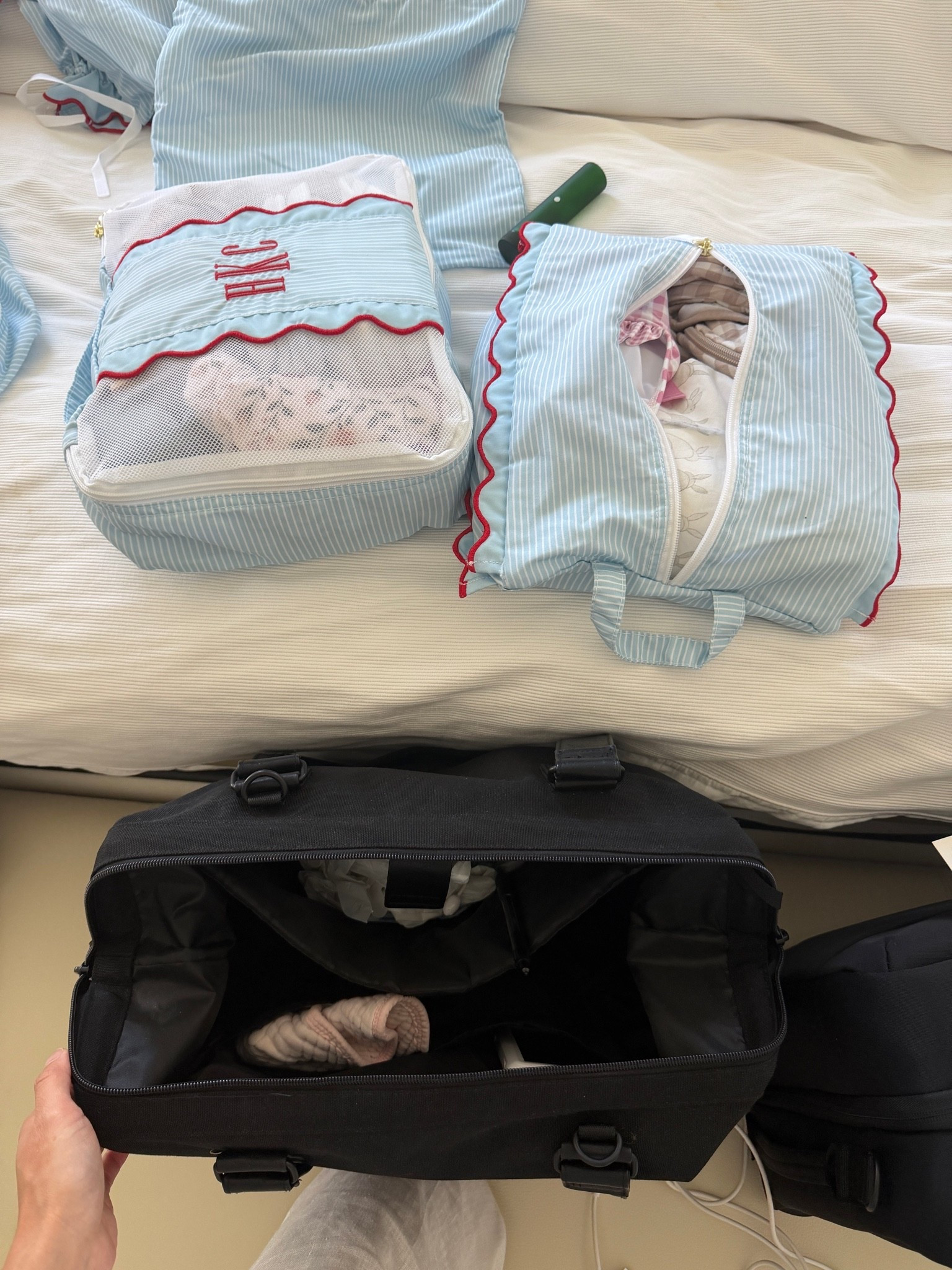 A few of our packing essentials for a weekend trip including this weekender duffel bag, packing cubes that are embroidered and our carry-on luggage.

#LTKmomlife #LTKTravel #LTKBaby