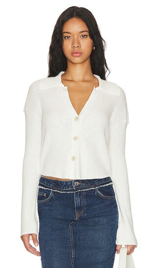 Ella Sweater Shirt in Ivory | Revolve Clothing (Global)