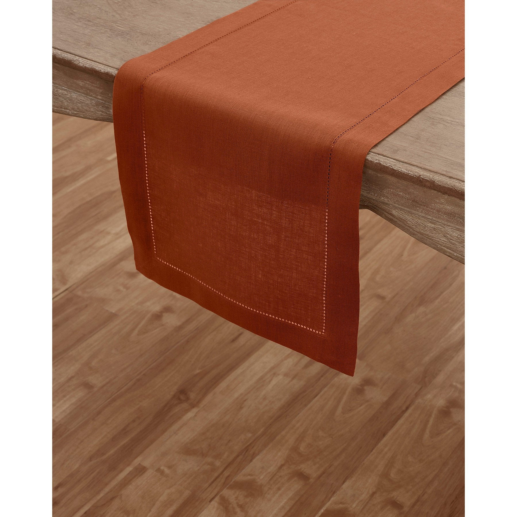 Classic Hemstitch Linen Table Runner | 100% Pure Linen | Solino Home | Solino Home