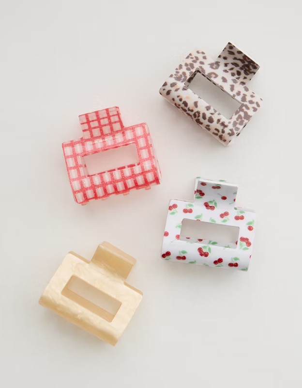 Aerie Square Hair Clip 4-Pack | Aerie