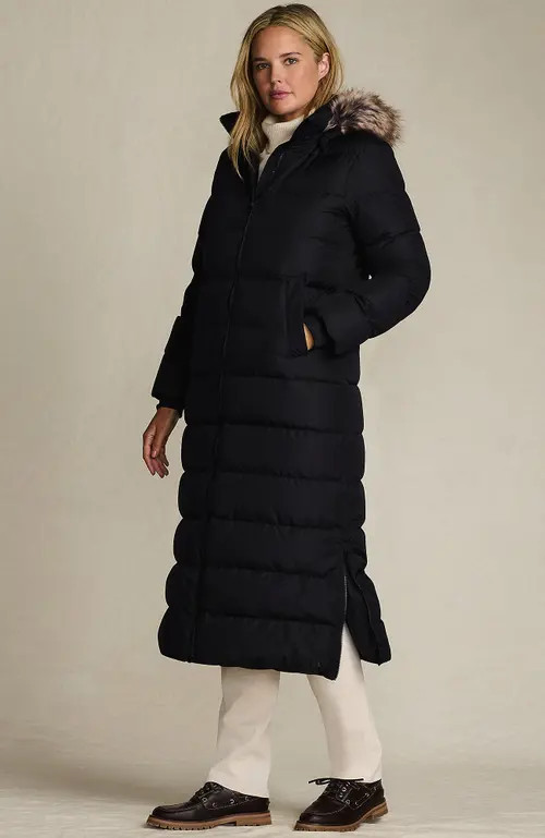 Lands' End Down Maxi Winter Coat in Black at Nordstrom, Size X-Large | Nordstrom