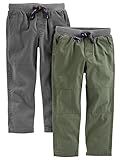 Simple Joys by Carter's Baby Boys' Toddler 2-Pack Pull on Pant, Green, Gray, 3T | Amazon (US)