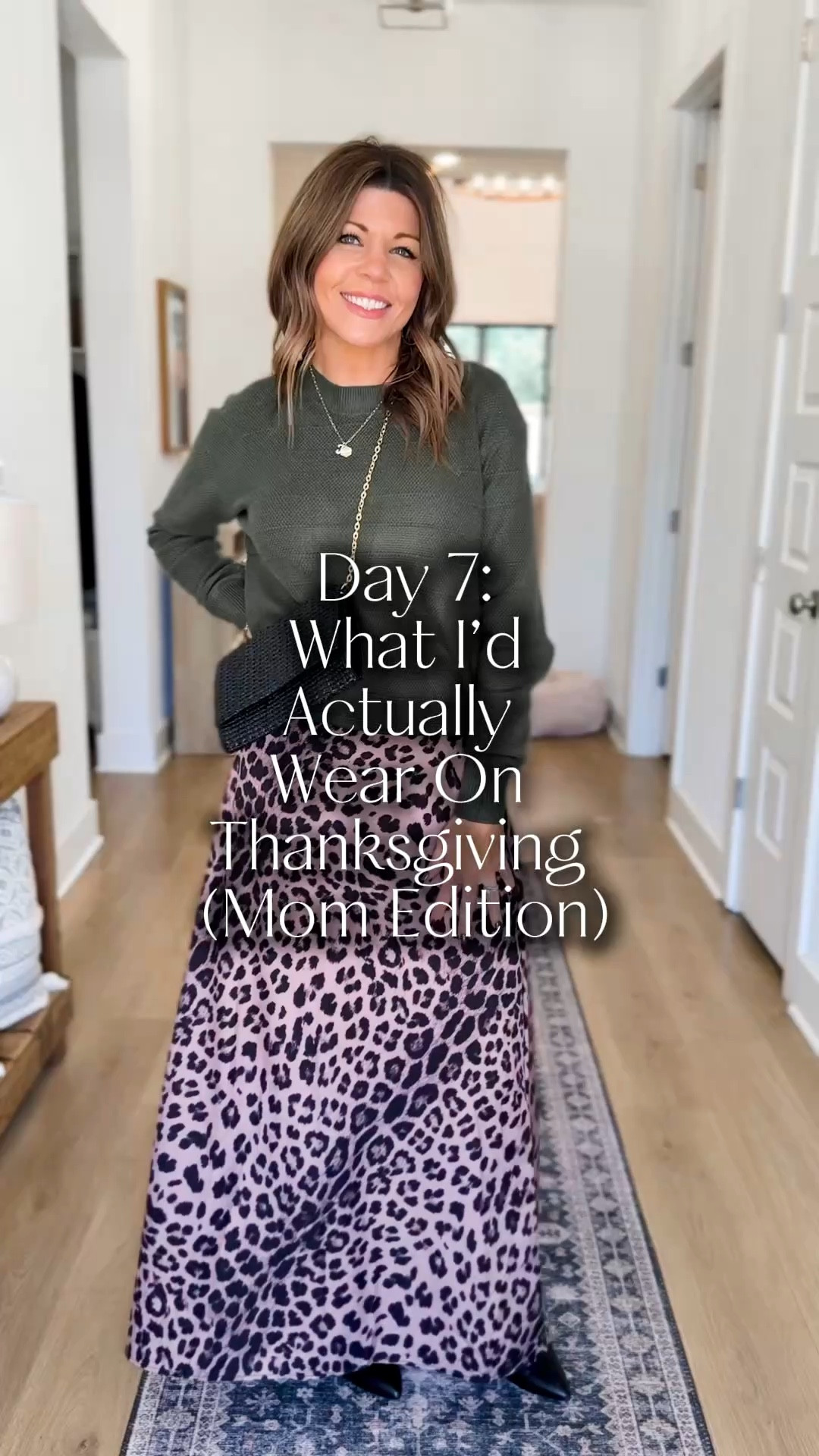 Day 7 of Thanksgiving outfits 🍂 A little leopard moment because animal print is basically a neutral, right? 😏 Paired it with a cozy sweater with the cutest bow detail on the back, black boots, and a classic crossbody. Effortlessly chic! 🖤 #ThanksgivingOutfitIdeas #MomStyle #FallFashion

#LTKFindsUnder50 #LTKStyleTip #LTKootd