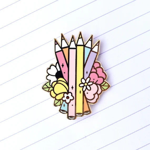 Rainbow Colored Pencils Hard Enamel Pin // Illustrator, Artist, Art, Colorful, Draw, Prismacolor,... | Etsy (US)