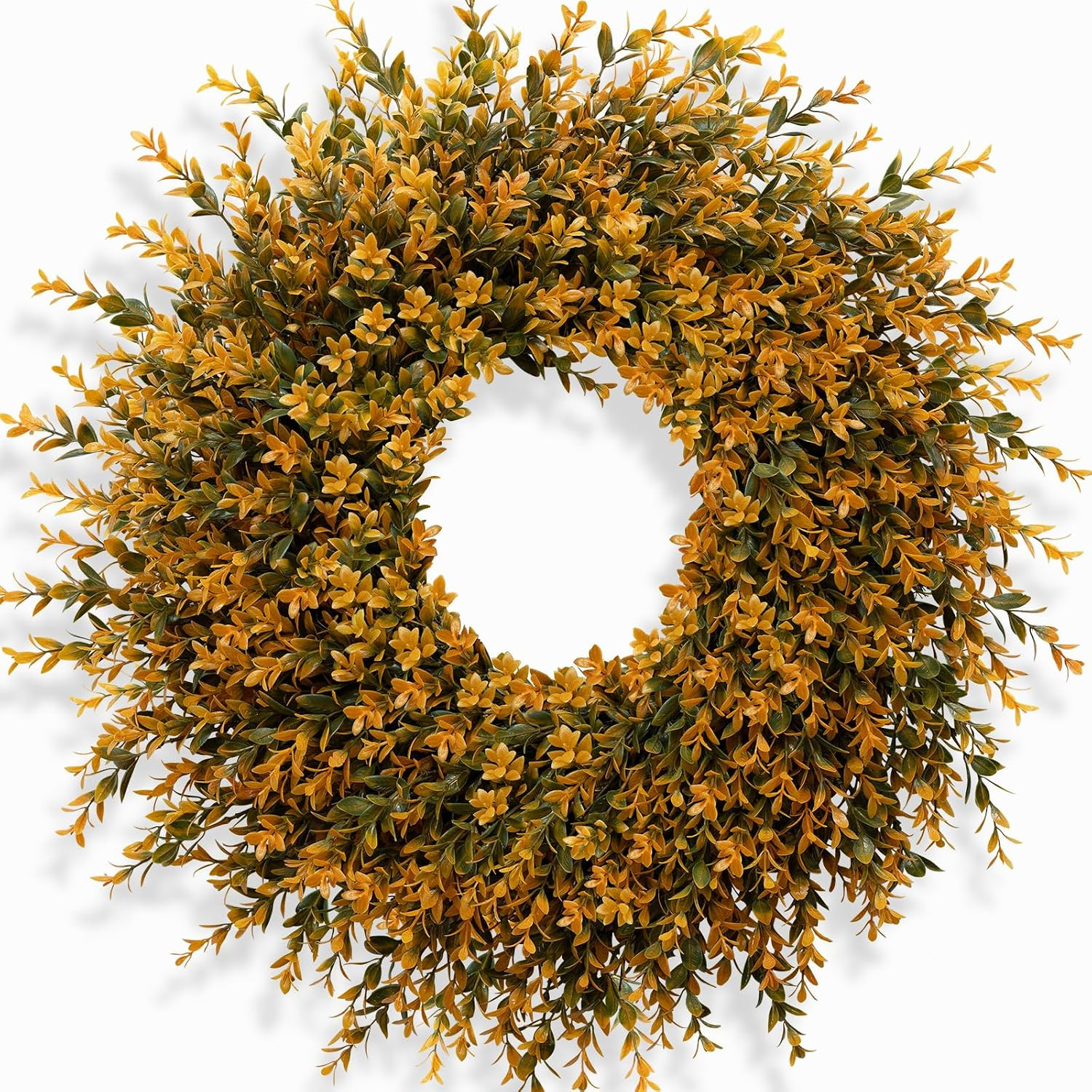 28'' Large Full Boxwood Wreath for Front Door Porch Window（Orange） | Amazon (US)