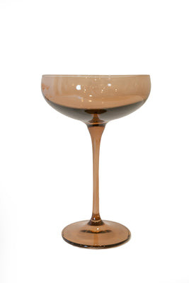 Champagne Coupe Stemware, Set of 6 Amber Smoke | Over The Moon