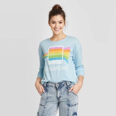 Women's Polaroid Sweatshirt (Juniors') - Light Blue | Target
