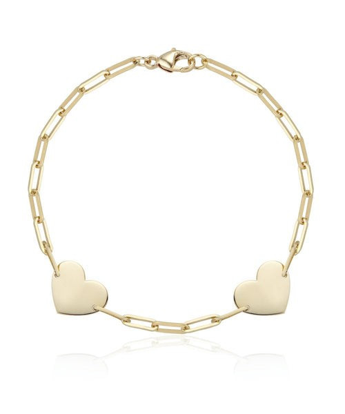 Delicate Two Hearts Bracelet | The Avenue