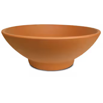 Pennington Round 12.0-in W x 5-in H x 12-in D Orange Clay Indoor/Outdoor Low bowl planter | Lowe's
