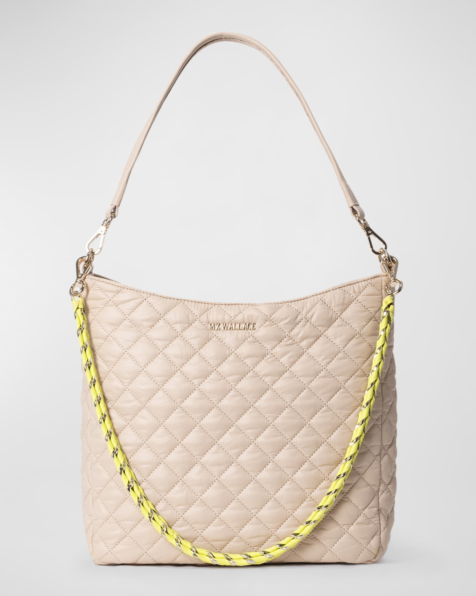 MZ WALLACE Crosby Convertible Quilted Nylon Hobo Bag | Neiman Marcus