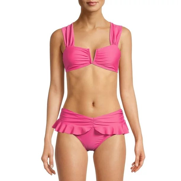 Time and Tru Women’s and Women's Plus V-Wire Bikini Top - Walmart.com | Walmart (US)