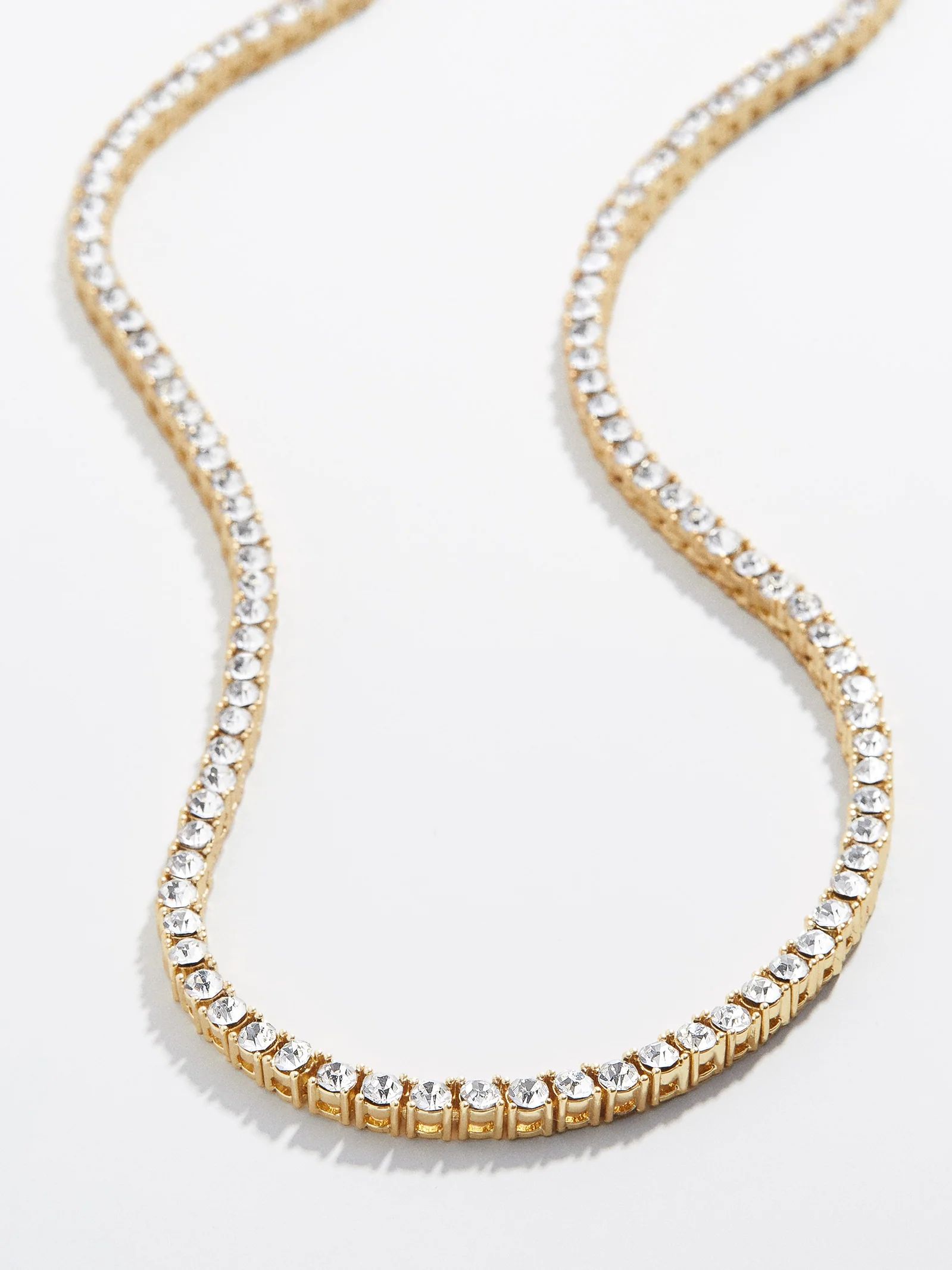 Bennett Tennis Necklace - Gold Plated Brass | BaubleBar (US)