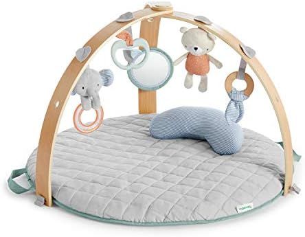 Ingenuity Cozy Spot Reversible Duvet Activity Gym & Play Mat with Wooden Toy bar - Loamy, Ages Newbo | Amazon (US)