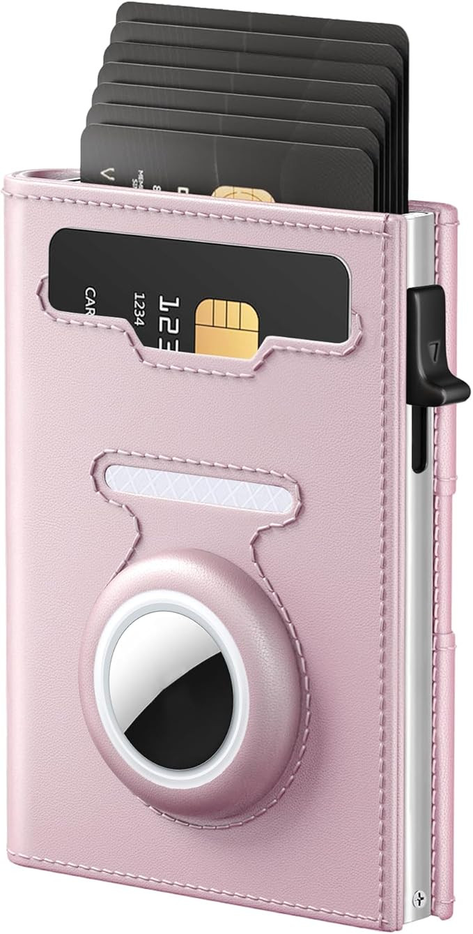 RFID Wallet for Women with AirTag Holder - Slim Small Trifold Wallets Anti-Theft Pop up Card Hold... | Amazon (US)
