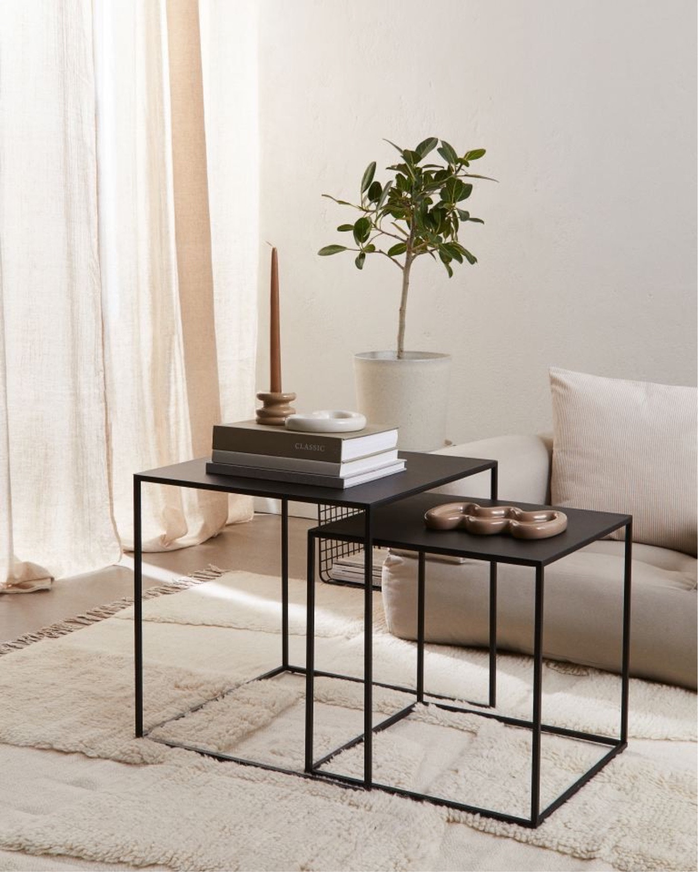 Black metal tables for black living room design

#LTKhome