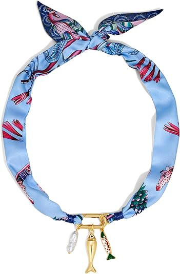 WOWORAMA Colorful Scarf Necklace with Seashell Starfish Charm Necklaces for Women Summer Bandana ... | Amazon (US)