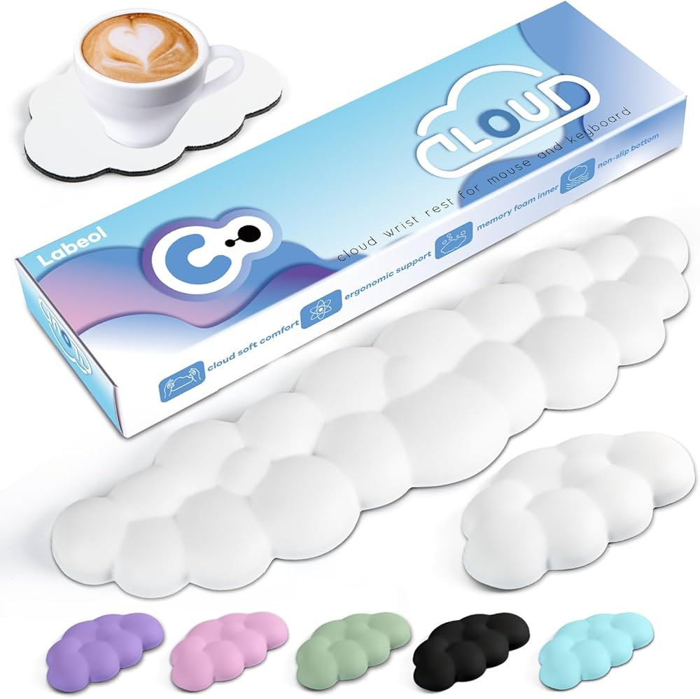 Cloud Wrist Rest for Computer Keyboard Arm Wrist Rest with Non-Slip Base Extended Wrist Rest Ergo... | Amazon (US)