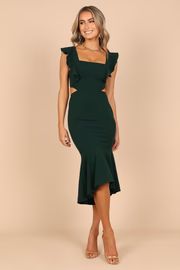 Yvonne Hi Lo Midi Dress - Emerald | Petal & Pup (US)