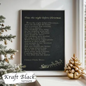 Twas the Night Before Christmas Sign: Farmhouse Holiday Poem Print on Canvas, Poster - Etsy | Etsy (US)