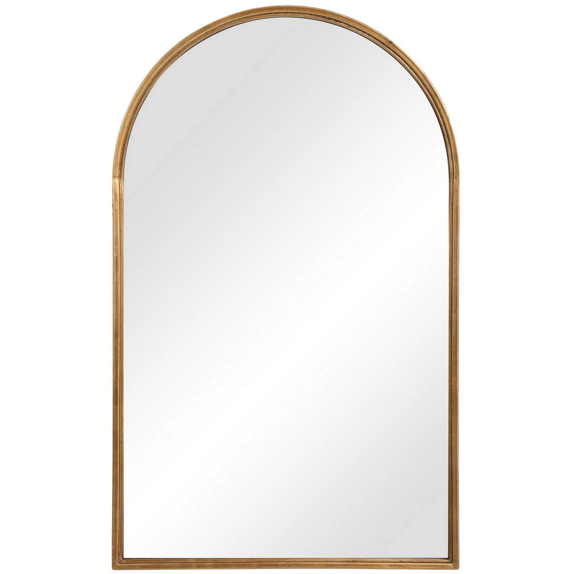 39 Inches Arched Top Metal Frame Accent Mirror, Gold | Kohl's