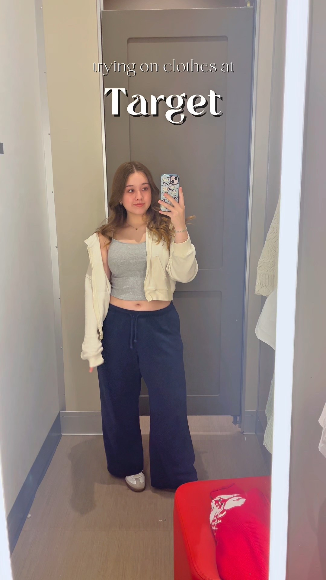 Trying on clothes at target!