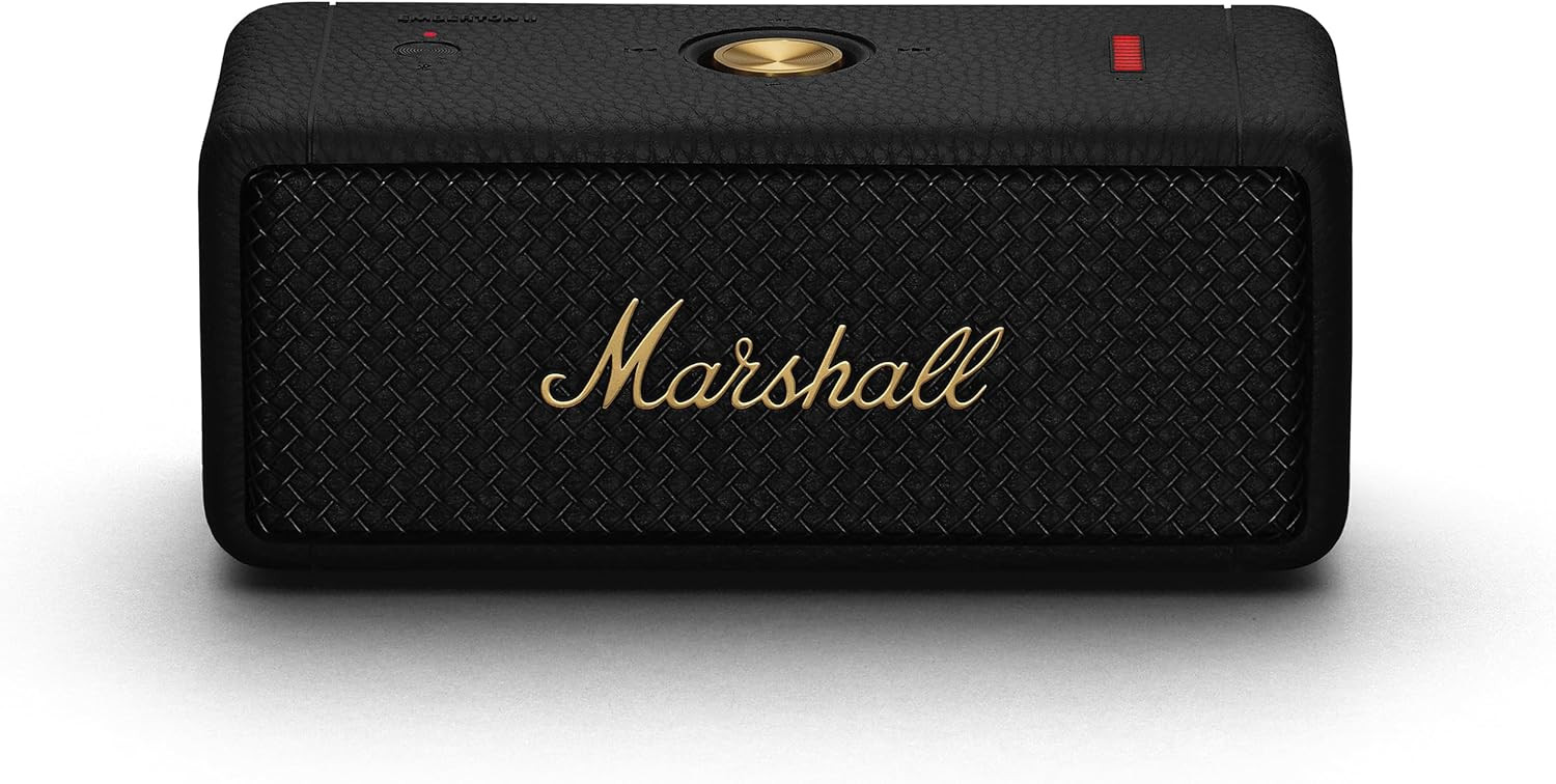 Marshall Emberton II Portable Bluetooth Speaker, Black & Brass | Amazon (US)