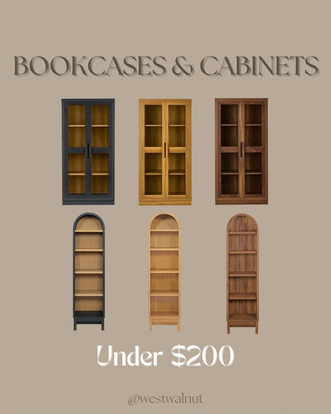 Cabinets & bookcases are beautiful additions to living rooms, home offices, or even hallways. They combine a modern aesthetic with functionality for book storage and decor!

I rounded up some wonderful option under $200 from Walmart!

#homeonabudget #affordablehomedecor #moderndecor #affordablefurniture 

#LTKHome