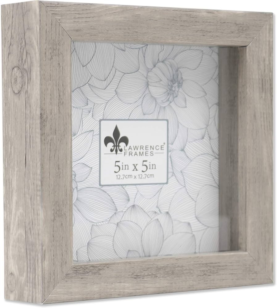 Lawrence Frames Shadow Box Frame, 5x5, Natural Gray | Amazon (US)