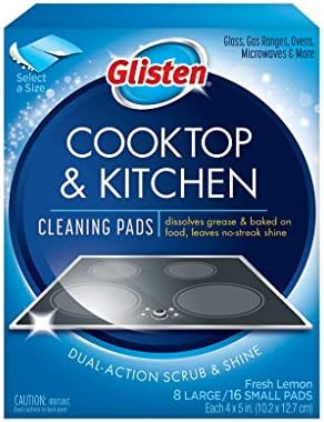 Glisten GC0608T Cooktop & Kitchen Cleaning, 8 Large/16 Small Pads, White | Amazon (US)