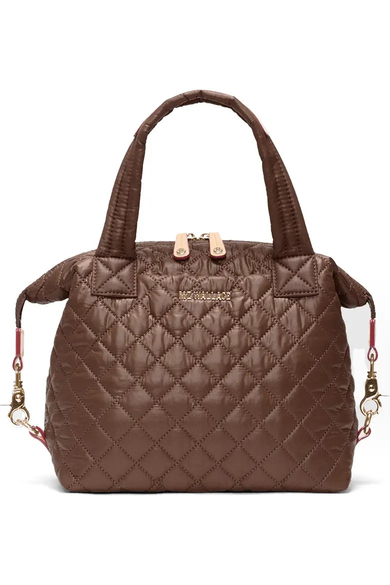 MZ Wallace Small Sutton Deluxe II Quilted Nylon Crossbody Bag in Walnut at Nordstrom | Nordstrom