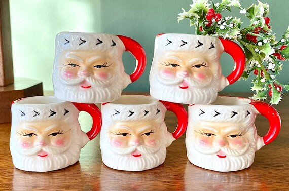 Choose One or More From Five Fun Mini Santa Mugs From NAPCO | Etsy | Etsy (US)