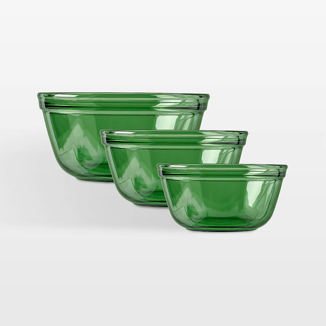 Anchor Hocking Green Glass Bowls, Set of 3 + Reviews | Crate & Barrel | Crate & Barrel