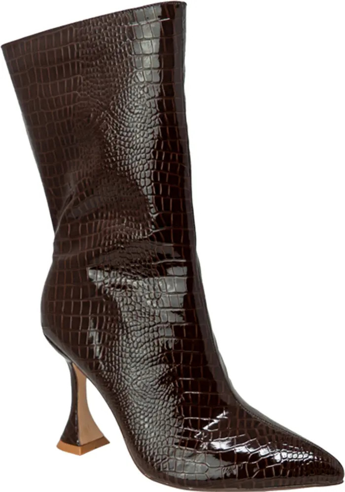 Pointed Toe Croc Embossed Boot | Nordstrom Rack