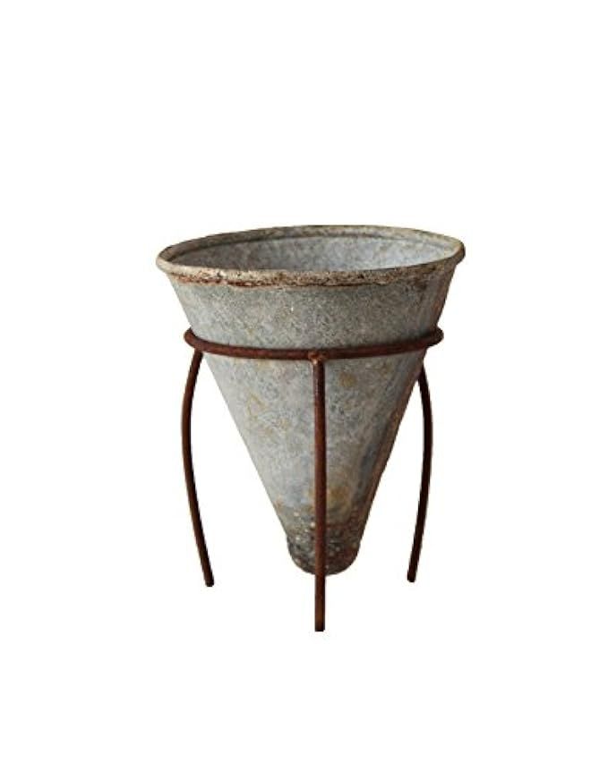 Creative Co-op DA4739 Tin Cone Shaped Flower Pot with Metal Stand | Amazon (US)