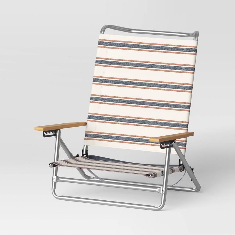 5 Position Beach Chair with Aluminum Frame & Wood Arms - Threshold™ | Target