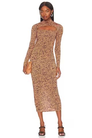 ASTR the Label Leighton Midi Dress in Eggplant & Nude Combo from Revolve.com | Revolve Clothing (Global)