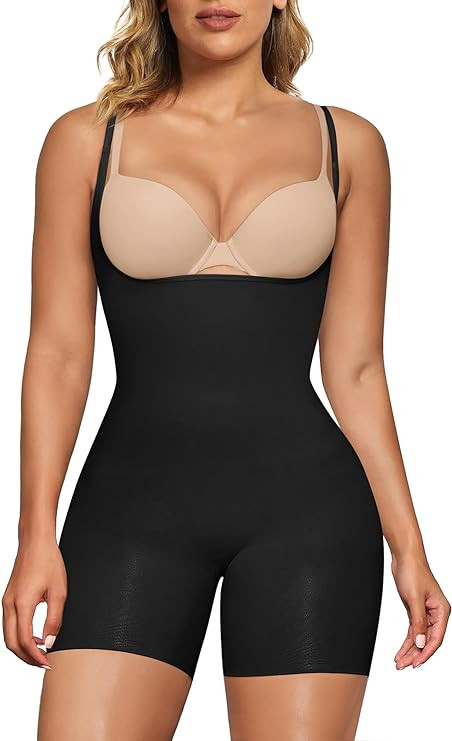SHAPERX Open Bust Shapewear for Women Tummy Control Butt Lifting Bodysuit Seamless Postpartum Bod... | Amazon (US)