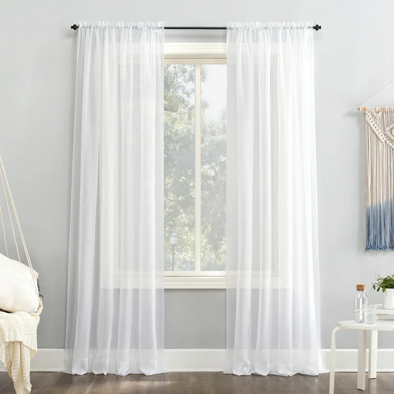 No. 918 Juliette Voile Sheer Rod Pocket Curtain Panel (Single Curtain Panel Only) | Walmart (US)