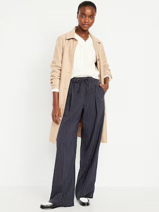 High-Waisted Billie Pinstripe Wide-Leg Trouser | Old Navy (US)