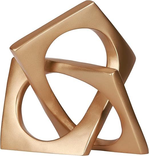 Modern geometric cube gold knot decorations, modern home gold decorative statues, gold home bookc... | Amazon (US)