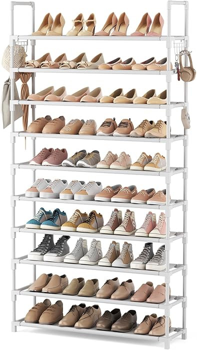 VTRIN 10 Tiers Shoe Rack Tall Large Capacity Wide Shoe Organizer Sturdy Shoe Shelf for Entryway w... | Amazon (US)