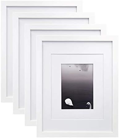 Egofine 11x14 Picture Frames Made of Solid Wood 4 PCS White - for Table Top and Wall Mounting for... | Amazon (US)