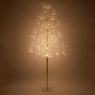 7 ft. Artificial Gold Lighted Tree with 930 Warm White LED Fairy Lights | The Home Depot