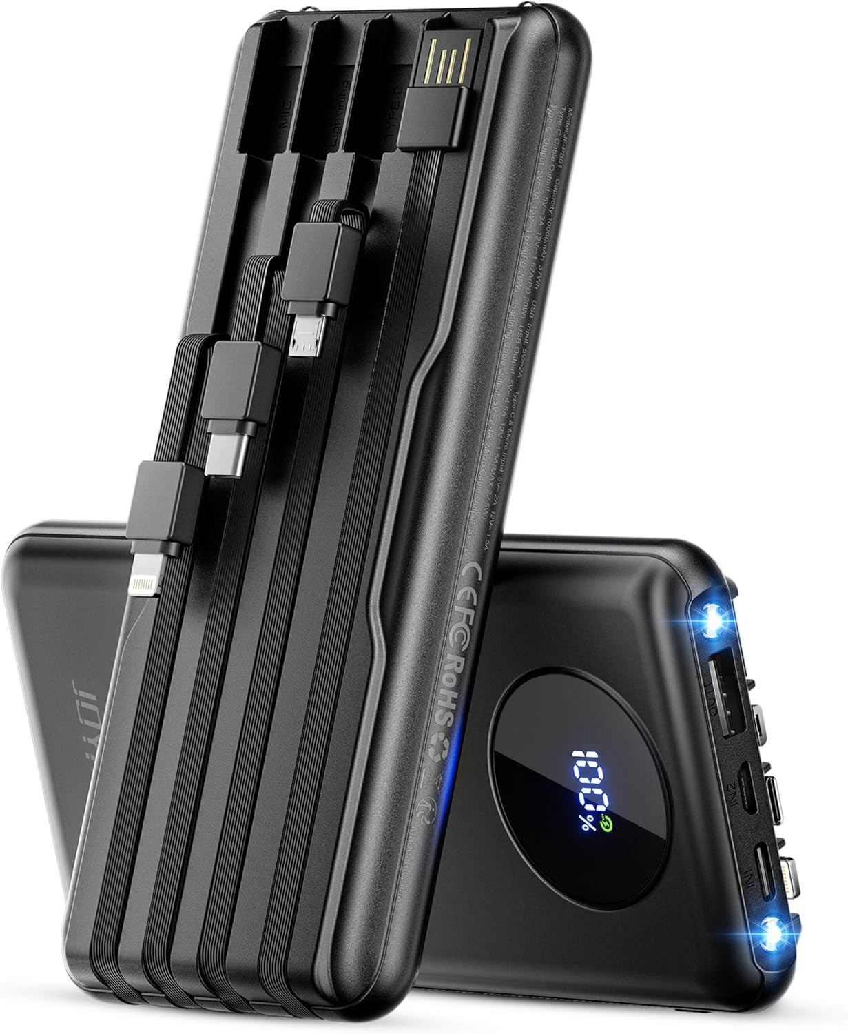 Portable-Charger-Power-Bank Travel Essentials Battery Pack USB C 10000mAh Built in Cable 22.5W Ph... | Amazon (US)