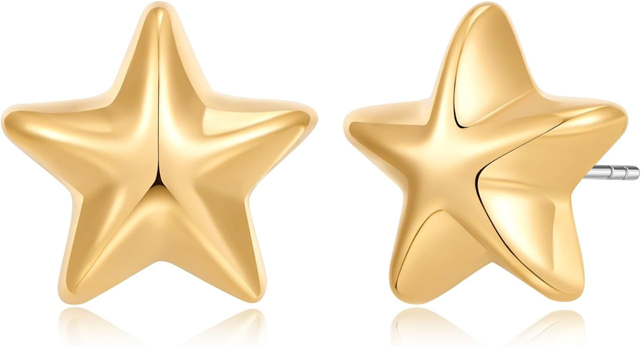 Gold Star Stud Earrings for Women Girls Summer Earrings Jewelry Gifts | Amazon (US)