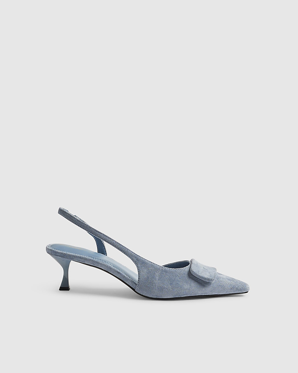 Blue Faux Suede Slingback Court Heels | River Island UK & IE