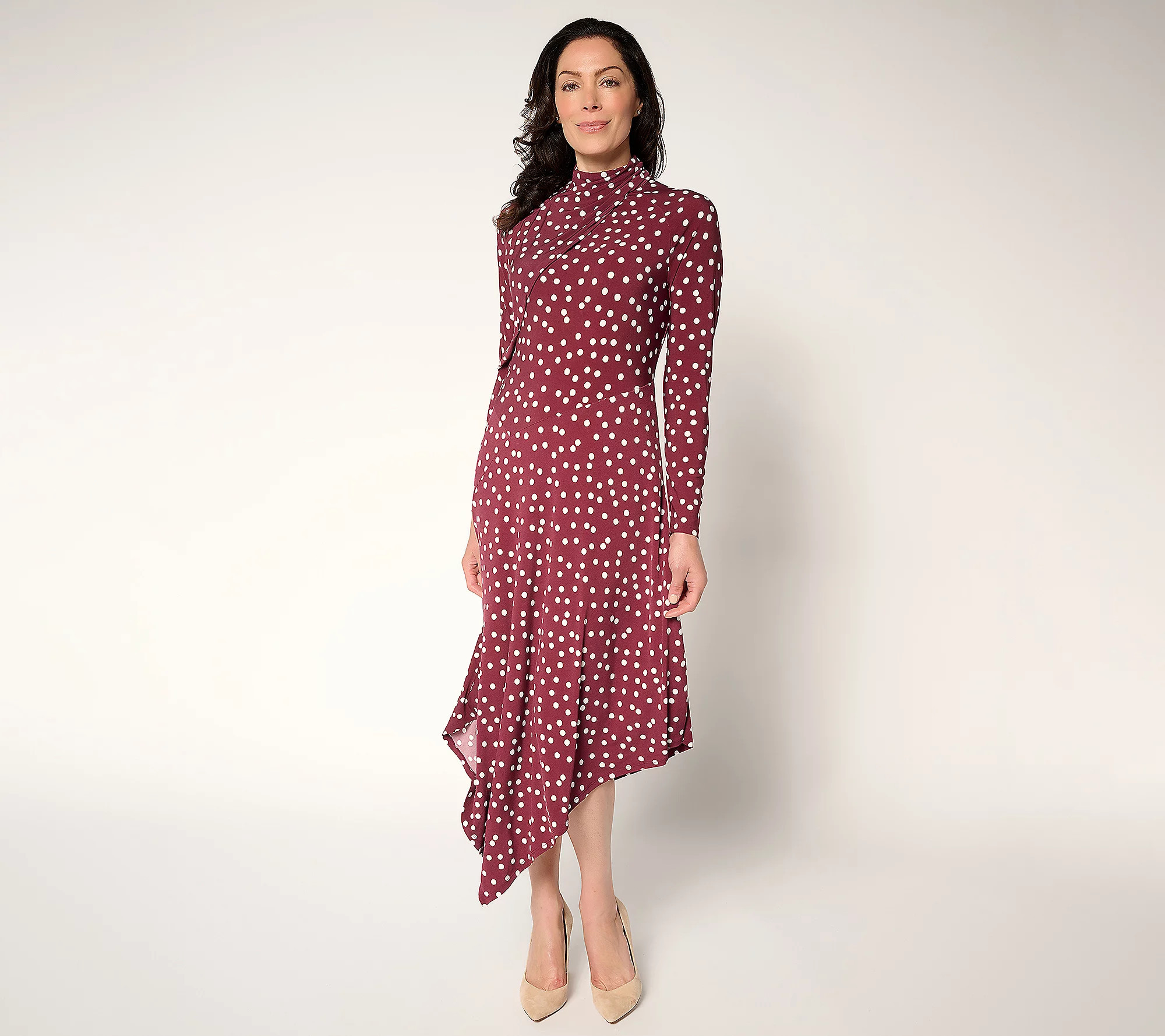 Me by Jennie Garth Petite City Asymmetrical Knit Midi Dress | QVC